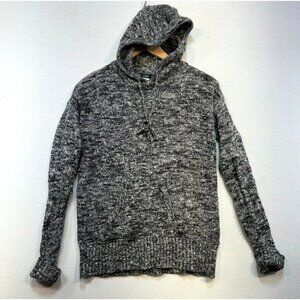 J.Crew Womens Hooded Sweater M Gray Merino Wool Blend Cozy